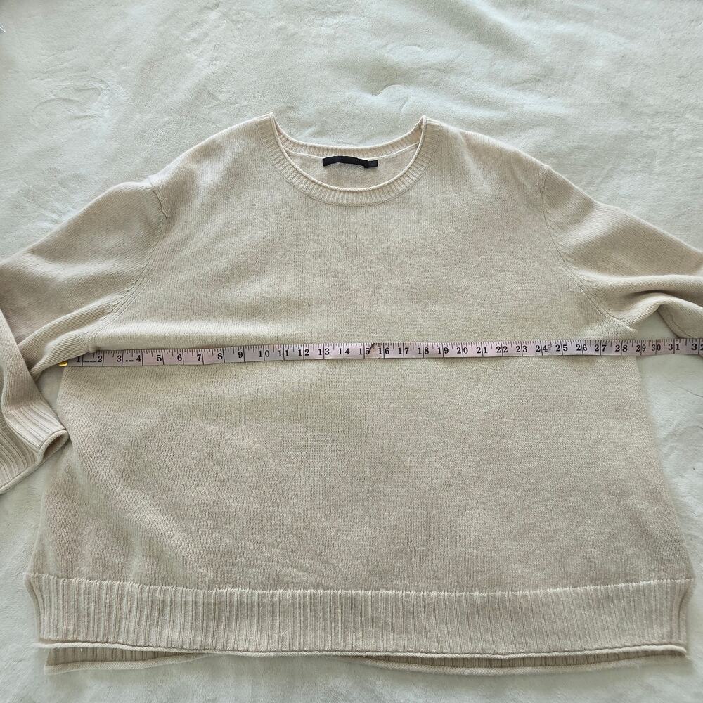Jenni Kayne Wool Cashmere Sweater 3X Cream 3/4 Sleeve Oversized Quiet Luxury - Picture 2 of 7